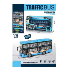 Автобус JS 123 (36) звуки, підсвічування, інерція, масштаб: 1:16, механічне відкриття дверей, гумові шини, в коробці