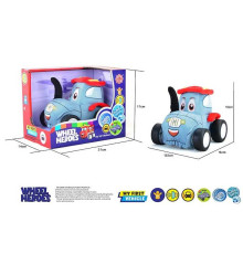 Машинка м`яка QL 8004 C-5 (48/2) “Трактор”, герой, звуки, музика, вібрує, знімний чохол, на батарейках, в коробці