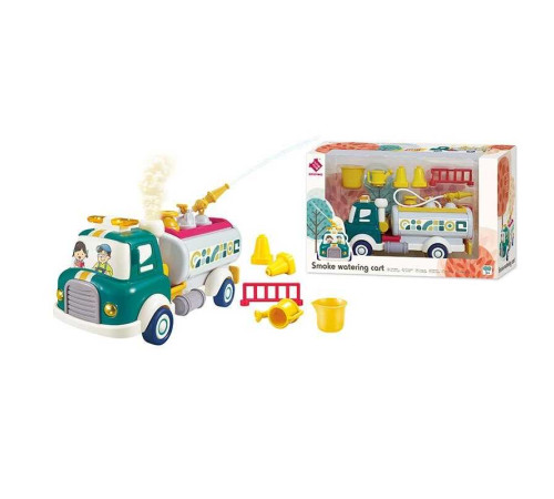 Спецтехніка 88033 (18) помповий механізм, бризкає водою, інерція, підсвічування, звуки, парогенерація, рухомі елементи, конструктор, на батарейках, в коробці