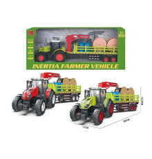 Трактор 99-56 A (24) 2 кольори, масштаб: 1:14, причеп, інерція, підсвічування, звук, гумові колеса, кран, котушки, вантаж, рухомі елементи, в коробці