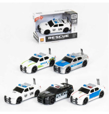 Машина WY 500 A/B/C/D/E (48) 5 видів, інерція, відкривається багажник, світло маячків, звук, в коробці, ВИДАЄТЬСЯ ТІЛЬКИ МІКС ВИДІВ