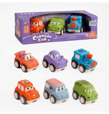 Набір машин 817 B 4B (72/2) 2 види, 3 штуки, інерційний механізм, підсвічування, гумовий корпус, в коробці