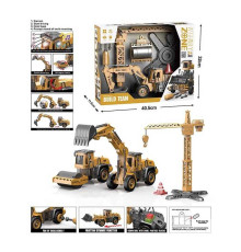 Набір спецтехніки YW 9101 D (18/2) підсвічування, звуки, інерційний механізм, рухливі елементи, інструменти, функціональний кран, в коробці