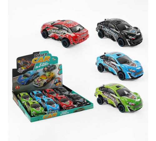 Набір машин 2026-02 A+ (24) ЦІНА ЗА 8 ШТУК В БЛОЦІ, світло, звук, інерція, протиударний корпус, гумові колеса, в коробці