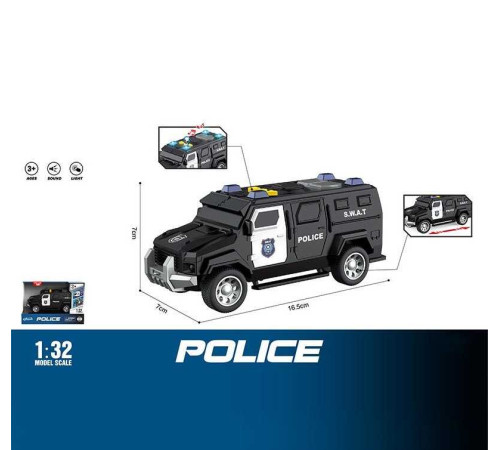 Джип WY 1133 A (96) "Поліція", інерція, світло, звук, масштаб 1:32, гумові колеса, в коробці