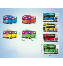 Автобус TY 606-19 (72/2) 4 види, розмір: 20х9х11 см, різнокольорове підсвічування, пісня, колесо вільного ходу, в коробці, ВИДАЄТЬСЯ МІКС
