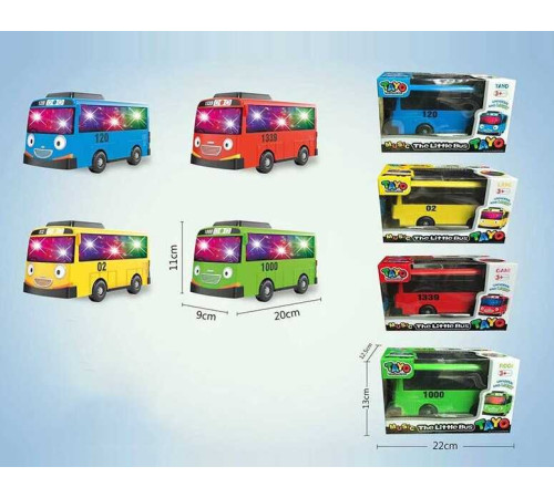Автобус TY 606-19 (72/2) 4 види, розмір: 20х9х11 см, різнокольорове підсвічування, пісня, колесо вільного ходу, в коробці, ВИДАЄТЬСЯ МІКС – в наличии! Купите сейчас у KAZKOVA