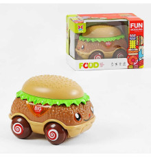 Машина музична XJ 534 (72/2) "Бургер", на батарейках, звуки машини, підсвічування, мелодія, інерція, в коробці