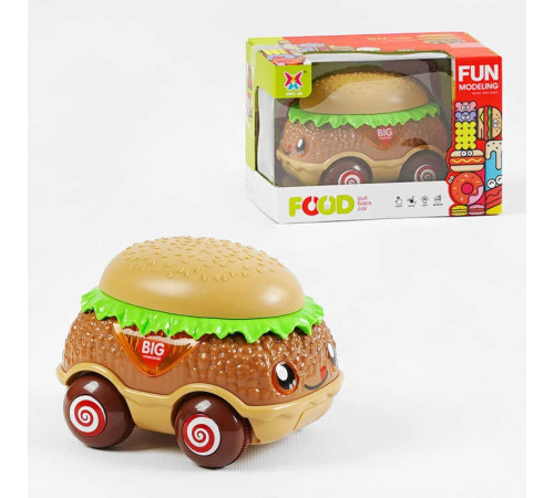 Машина музична XJ 534 (72/2) "Бургер", на батарейках, звуки машини, підсвічування, мелодія, інерція, в коробці