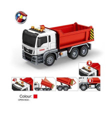 Спецтехніка 666-50 T (18) самоскид, на батарейках, підсвічування, звукові ефекти, інерційний механізм, механічне підіймання кузова, прогумовані колеса, в коробці