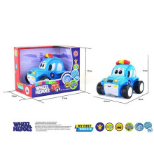 Машинка м`яка QL 8001 C-5 (48/2) “Поліцейська машина”, герой, звуки, музика, вібрує, знімний чохол, на батарейках, в коробці