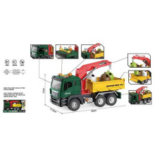 Спецтехніка WY 1117 A (18) світло, звук, кран, інерція, масштаб 1:10, висувна стріла, гумові шини, в коробці