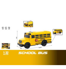 Автобус WY 1128 A (96) "Шкільний автобус", інерція, світло, звук, масштаб 1:32, гумові колеса, в коробці
