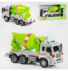 Спецтехніка WY 311 С (24) "Бетонозмішувач", світло, звук, 4 активні кнопки, рухомі елементи, тріскачка, у коробці