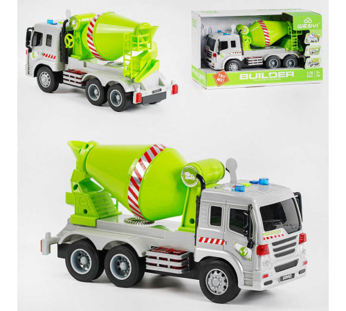 Спецтехніка WY 311 С (24) "Бетонозмішувач", світло, звук, 4 активні кнопки, рухомі елементи, тріскачка, у коробці