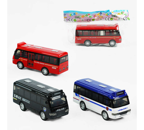 Автобус 7727 (110) 3 кольори, інерція, звук, підсвічування, у пакеті
