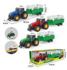 Трактор з причепом 0488-601 D (96/2) 3 кольори, інерція, 3 кнопки, в коробці