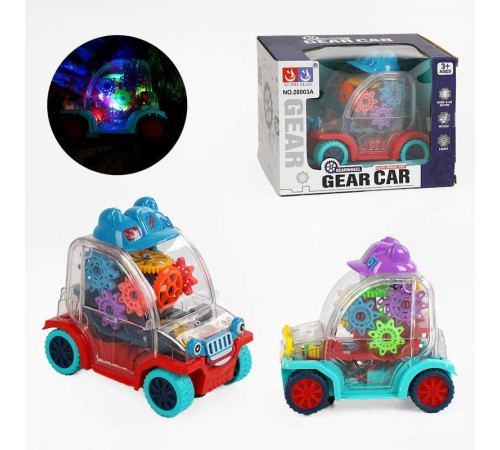Машинка 28003 A (96/2) 2 кольори, світло, звук, колесо вільного ходу, шестерні, прозорий корпус, у коробці