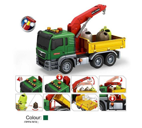 Спецтехніка 666-61 T (18) “Вантажівка”, інерція, звуки, підсвічування, гумові шини, рухливі елементи, помпова система, в коробці