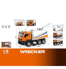 Спецтехніка WY 1118 A (18) "Прибиральна машина", світло, звук, інерція, масштаб 1:10, помпова подача води, щітки обертаються, гумові шини, в коробці