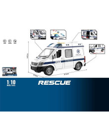 Машинка WY 1152 B (18) "Поліція", підсвічування, звуки, інерція, двері відчиняються, масштаб 1:10, в коробці