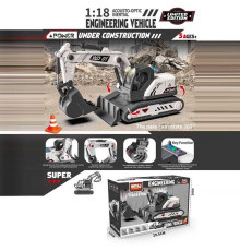 Спецтехніка WD 101-1 (48) довжина - 23,5 см, масштаб 1:18, підсвічування, звуки, на батарейках, платформа обертається, механічний ківш, в коробці