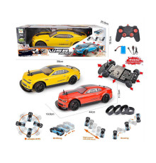 Машина на радіокеруванні 1347-2 A (8/2) 2 кольори, довжина 42 см, акумулятор 7.3 V, пульт на батарейках, замінні шини, в коробці