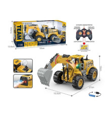 Екскаватор на радіокеруванні MDP 268-1 A (48/2) акумулятор 3.7 V, пульт 2.4 GHz, підсвічування, парогенератор, гумові шини, в коробці