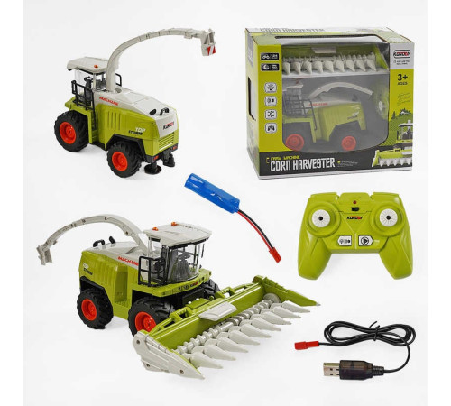 Комбайн на радіокеруванні 6611 A (16) звук, підсвічування, акумулятор 3.7V, пульт 2.4GHz, USB-кабель, гумові колеса, масштаб 1:24, в коробці – в наличии! Купите сейчас у KAZKOVA