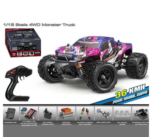 Джип на радіокеруванні HS 18303 (8) акумулятор 7.4 V, USB-кабель, пульт 2.4 G, підсвічування, протиударний корпус, 4х4, гумові шини, швидкість до 36 км/год, в коробці