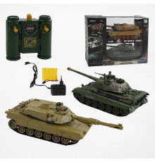Танковий бій на радіокеруванні 99821 (8/2) 2 танки, акумулятори 4.8 V, пульти 2.4 GMHz, звуки, підсвічування, гумові гусені, рухлива башта, в коробці