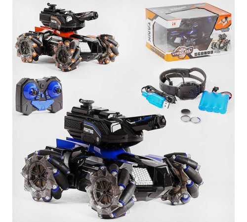 Танк на радіокеруванні LH-C 041 B (16) 2 види, підсвічування, мелодія, постріли водою, сенсорний браслет, акумулятор 4.8V, в коробці