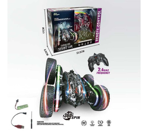 Машина на радіокеруванні H 02 (36) акумулятор 3.7 V, пульт 2.4 G, підсвічування, гумові колеса, обертається на 360, перевертиш, в коробці
