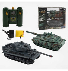 Танковий бій на радіокеруванні 99823 (8/2) 2 танки, акумулятори 4.8 V, пульти 2.4 GMHz, звуки, підсвічування, гумові гусені, рухлива башта, в коробці