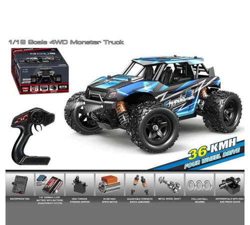 Джип на радіокеруванні HS 18314 (8) акумулятор 7.4 V, USB-кабель, пульт 2.4 G, підсвічування, протиударний корпус, 4х4, гумові шини, швидкість до 36 км/год, в коробці