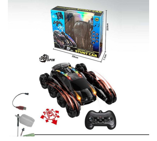 Машина на радіокеруванні H 12 (24) підсвічування, музика, роликові колеса, парогенерація, перевертиш, акум. 3.7V, пульт 2.4G, USB-кабель, обертається на 360, зміна висоти коліс, в коробці