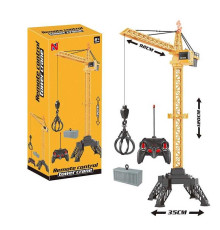 Кран на радіокеруванні 66-126 (6) акумулятор 3.7 V, USB-кабель, пульт, підсвічування, кабіна обертається, автоматично підіймає вантаж, в коробці