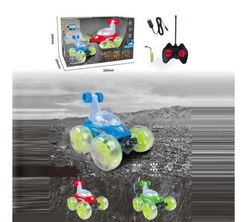 Машина на радіокеруванні 123-70 A (36) 3 кольори, перевертиш, мелодія, підсвічування, вбудований акумулятор, в коробці, ВИДАЄТЬСЯ ТІЛЬКИ МІКС ВИДІВ