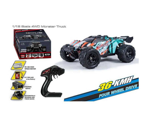 Машина на радіокеруванні HS 18322 (8) акумулятор 7.4 V, USB-кабель, пульт 2.4 G, протиударний корпус, гумові шини, швидкість до 36 км/г, в коробці