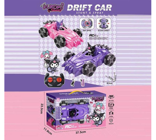 Машина на радіокеруванні 6822 (24) 2 кольори, фігурка героя, рух вперед і назад, обертання по колу, акумулятор 3.7 V, пульт керування 2.4 GHz, USB-кабель, роликові колеса, в коробці