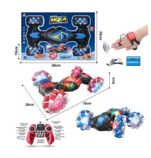 Машина на радіокеруванні 2057 (24) 2 кольори, підсвічування, керування: браслет/пульт, трансформація корпусу, оберти на 360°, акумулятор 7.4 V, пульт 2.4 GHz, в коробці, ВИДАЄТЬСЯ МІКС