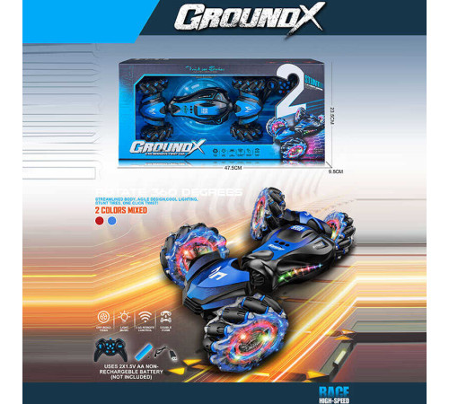 Машина на радіокеруванні 585-89 A (24/2) звуки, підсвічування, роликові колеса, акум. 3.7V, пульт 2.4G, USB-кабель, режим демонстрації, сенсорні датчики, зміна висоти корпусу, в коробці