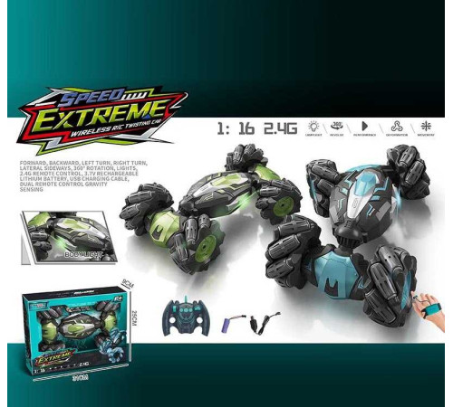 Машина на радіокеруванні YJ 096-3 A (36) 2 кольори, зміна положення корпусу, підсвічування, роликові колеса, акум. 3.7V, масштаб 1:16, пульт 2.4 GHz + сенсорний браслет, режим демонстрації, USB-кабель, в коробці