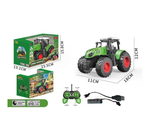 Трактор на радіокеруванні 99-86 A (36) довжина 18 см, масштаб 1:24, гумові шини, акумулятор 3.7 V, пульт керування, в коробці