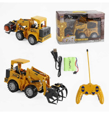 Будтехніка на радіокеруванні 8074 Е (24) акумулятор 3,6 V, рухомий ківш, пульт р/в, колода, в коробці