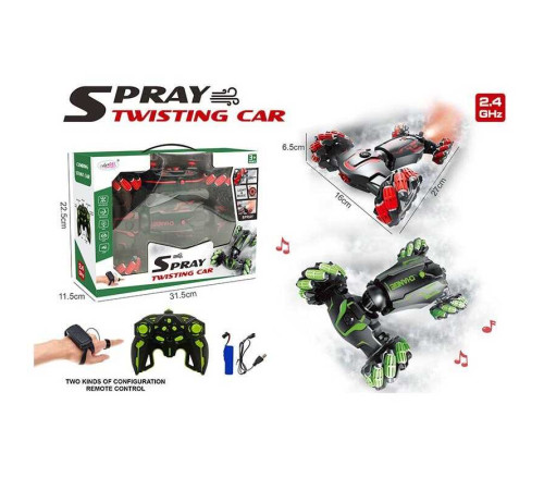 Машина на радіокеруванні DY 987 T19 (24) 2 кольори, звук, підсвічування, мелодії, роликові колеса, акум. 3.7 V, пульт 2.4G, браслет, USB-кабель, парогенератор, в коробці