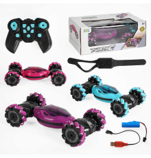 Машина на радіокеруванні 3788-1 (24) трюкова, керування: браслет і пульт, музика, світло, пульт 2.4GHz, акум. 3.7 V, 3 кольори, в коробці, ВИДАЄТЬСЯ ТІЛЬКИ МІКС ВИДІВ