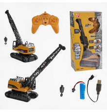 Спецтехніка на радіокеруванні A 8863-125 (12) акумулятор 3.7 V, пульт 2.4 GHz, гусеничний хід, звуки, підсвічування, рухлива башта, підіймальний кран, в коробці