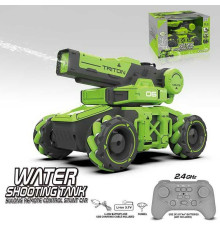 Танк на радіокеруванні SL 8014 A (18) стріляє водою, обертання на 360°, ковзання, пульт 2,4 GHz, акум. 3.7V, USB-кабель, роликові колеса, тріскачка, лійка, в коробці