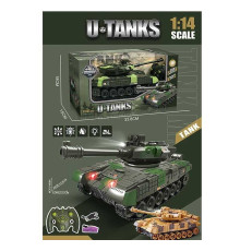 Танк на радіокеруванні 799 D-10 (24) 2 кольори, гусеничний хід, підсвічування, звук, масштаб 1:14, акум. 3,7 V, пульт 2,4 G, в коробці